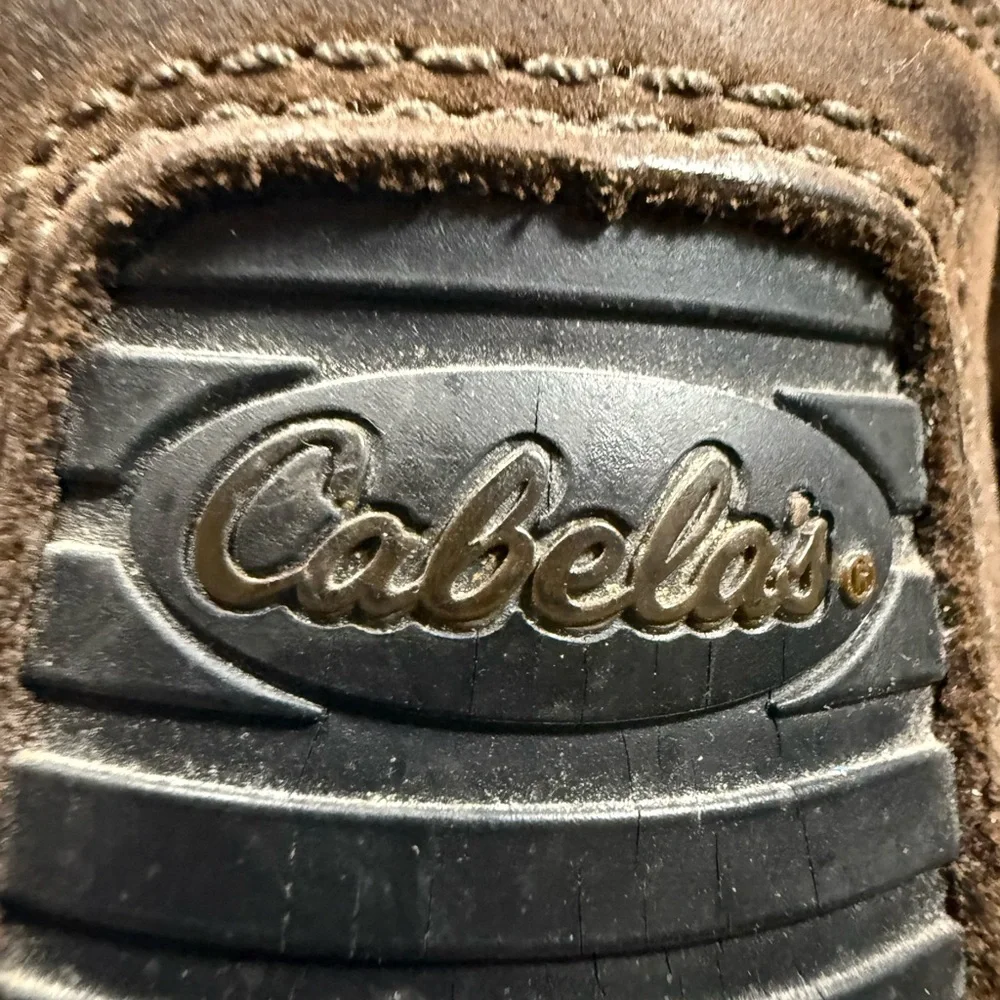 Cabela's Dark Brown Leather Hiking Dry Plus X4 Low Tie Up Boots sz9D Waterproof